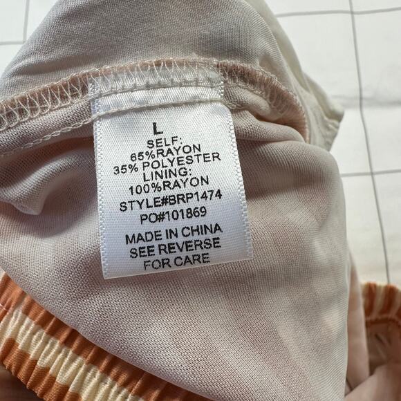 Grey Bandit Pants Womens Large Orange Striped Wide Leg Palazzo Resort Boho New - Picture 5 of 13